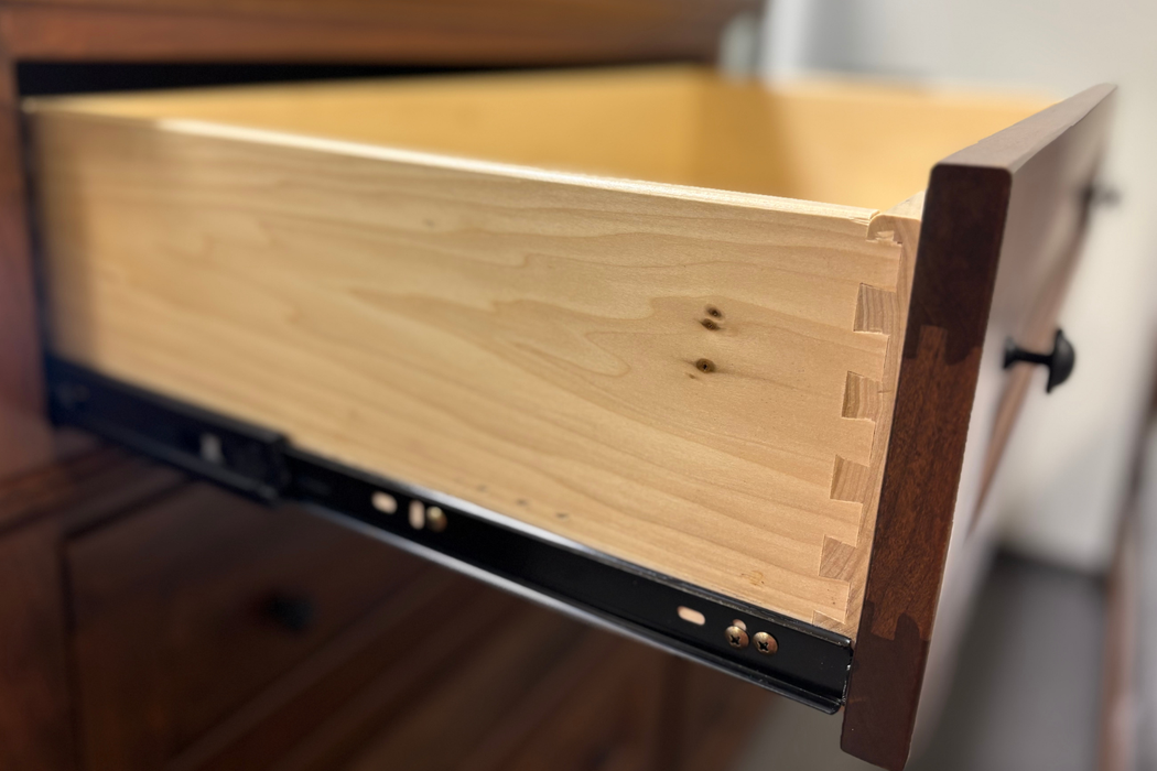 Full Extension Drawer Slides - Dovetailed Drawer Boxes - Close Up