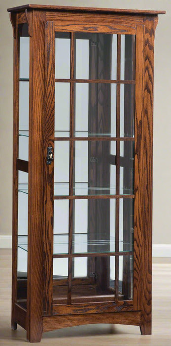 Amish Mission Single Door Display Cabinet/Curio Curios Contemporary