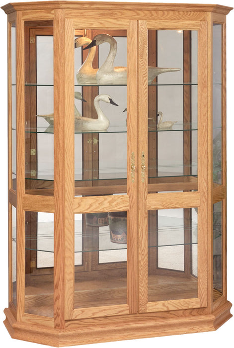 Amish Angled Double Door Picture Frame Display Cabinet/Curio Curios Modern