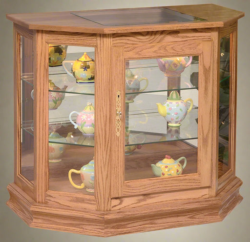 Amish Angled Picture Frame Console Display Cabinet/Curio Display Cases Contemporary