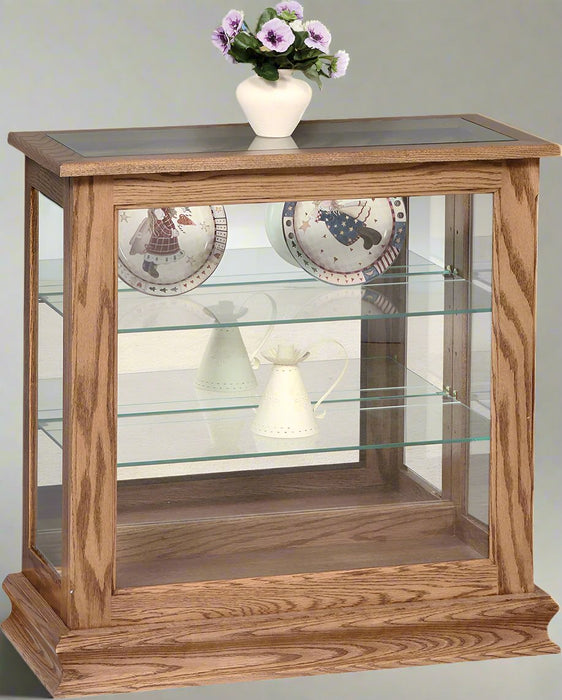 Amish Picture Frame Console With Sliding Door, Display Cabinet/Curio Display Cases Contemporary