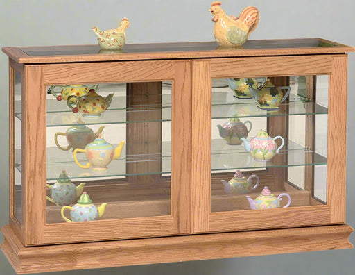 Amish Large Console with Sliding Door, Display Cabinet/Curio Display Cases Contemporary