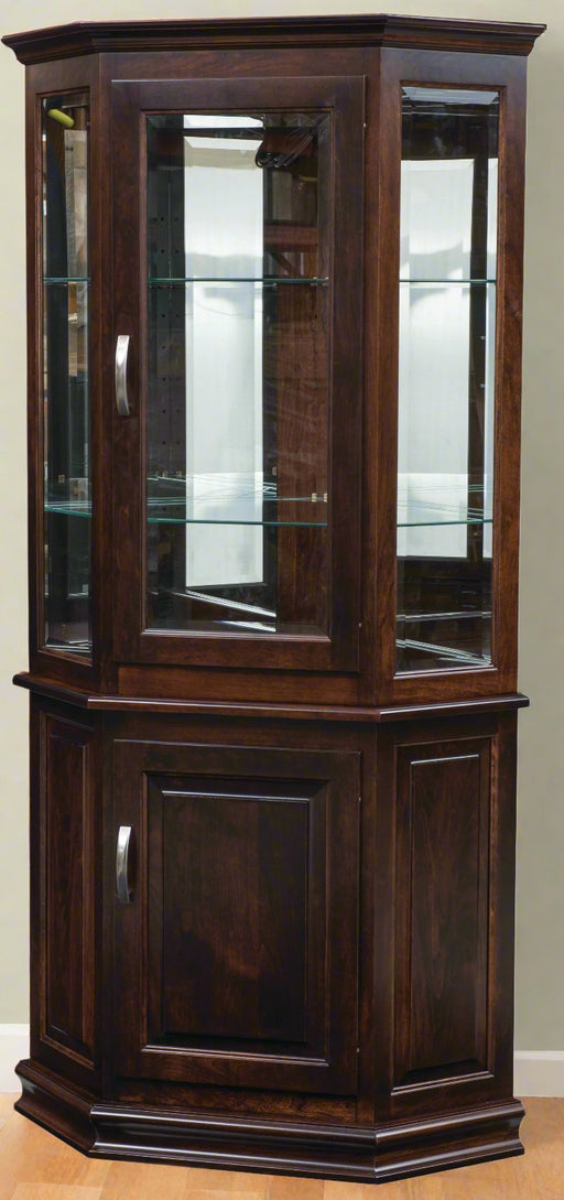 Amish Corner Deluxe With Enclosed Base Cabinet/Curio Curios Contemporary