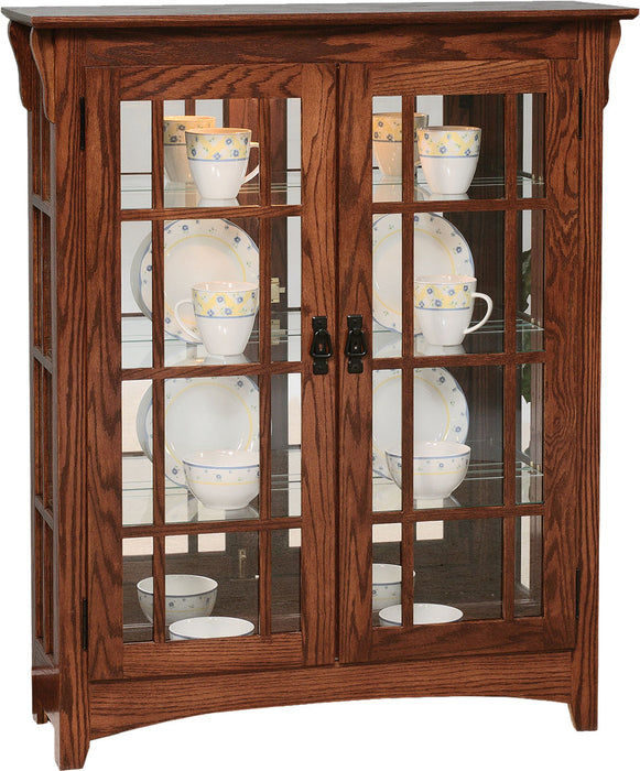 Amish Mission Small Double Door Display Cabinet/Curio With Mullions Curios Mission