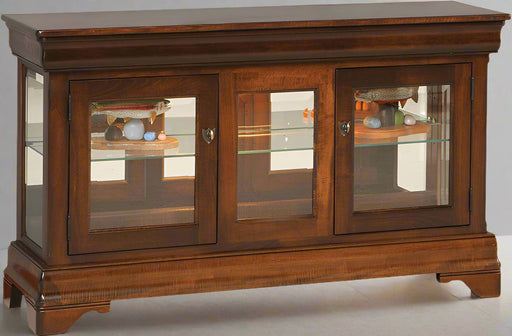 Amish Louis Phillippe Large Console Display Cabinet/Curio With Mullions Display Cases Contemporary