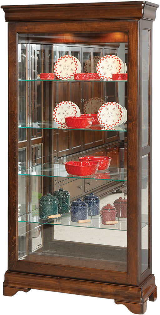 Amish Louis Phillippe Large Sliding Door Display Cabinet/Curio Curios Contemporary