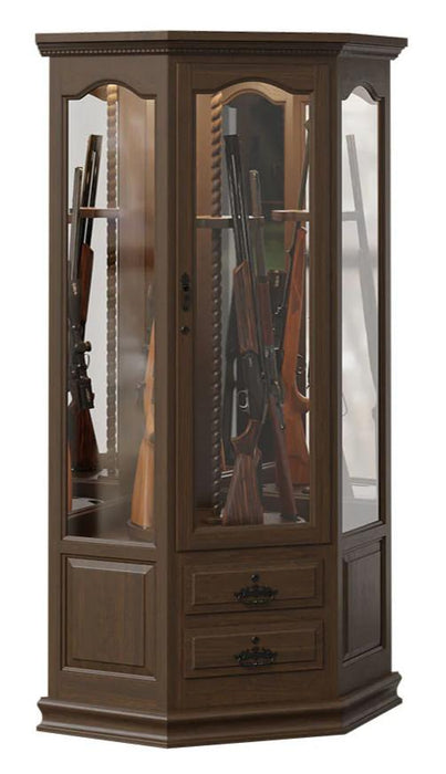 Amish Traditional Corner Swivel 8-Gun Cabinet Gun Cabinets Traditional