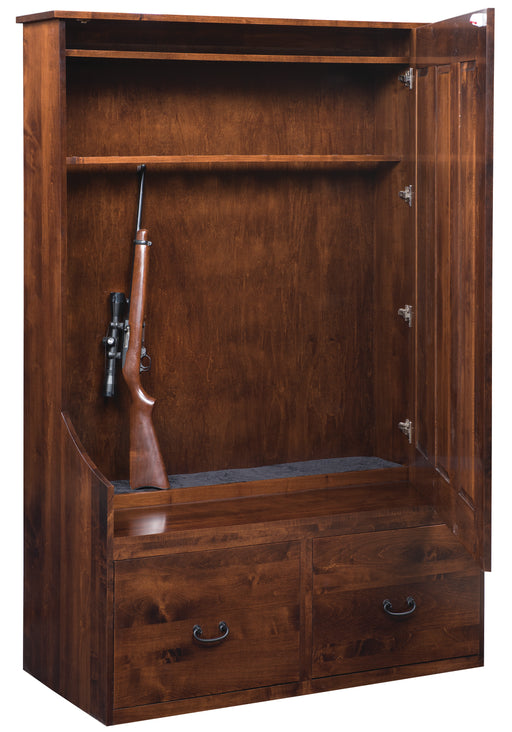 Amish Sedona Hidden Gun Cabinet Hall Seat Gun Cabinets Contemporary