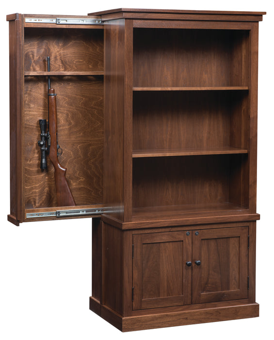 Amish Cambridge Hidden Gun Cabinet Bookcase Gun Cabinets Contemporary