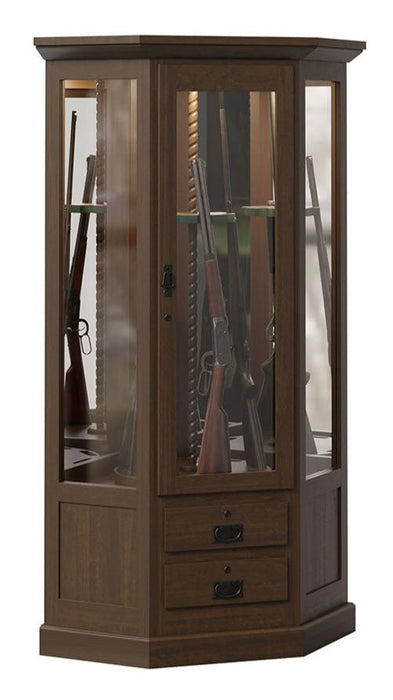 Amish Mission Corner Swivel 8-Gun Cabinet Gun Cabinets Mission