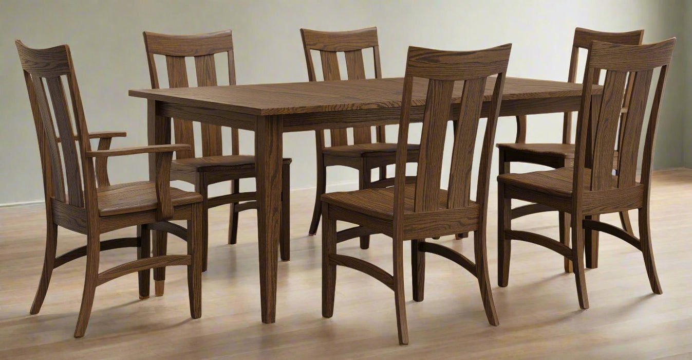 Amish Galveston Shaker Dining Set Leg Table & Chair Sets Shaker Traditional