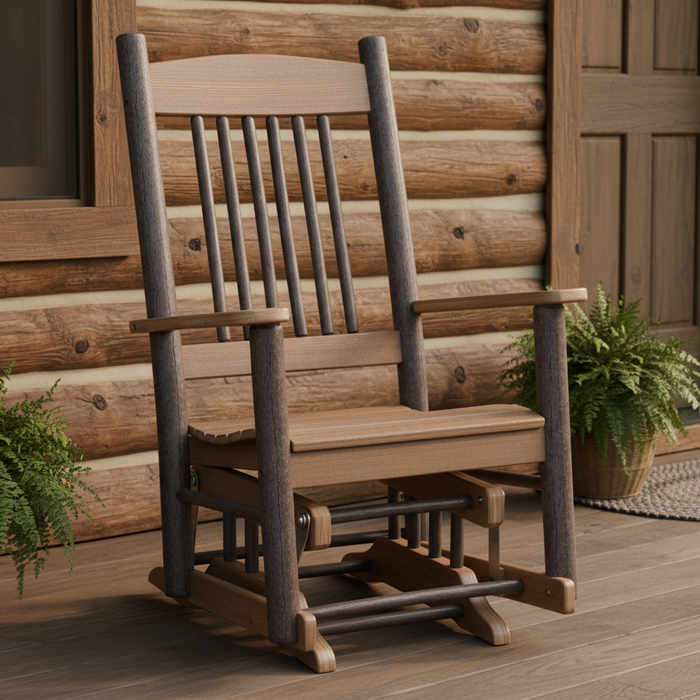 Amish Rustic Poly Log Glider