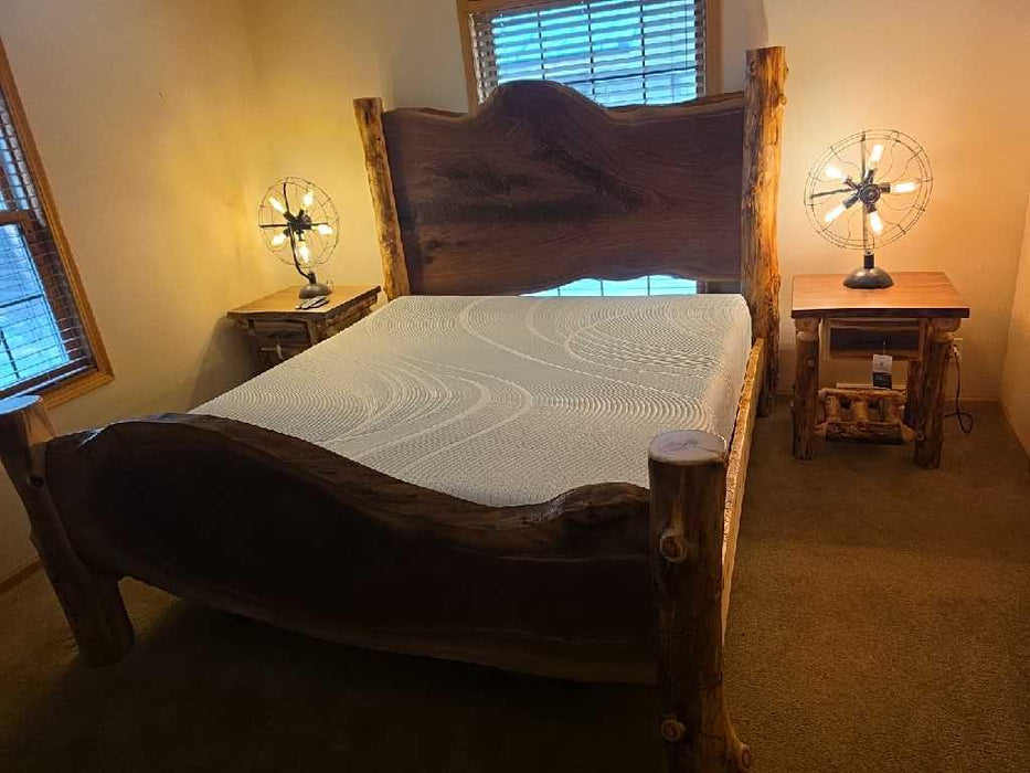 Amish Grand Teton Walnut Live Edge Bed