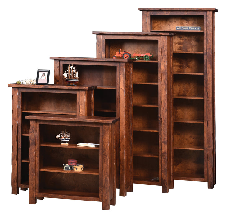 Hand Hewn Bookcase 36" Wide Bookcases Farmhouse