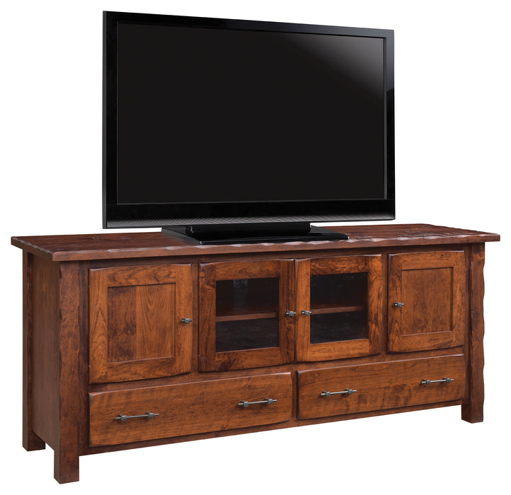 Hand Hewn Tv Stand 70" W TV Stands Farmhouse