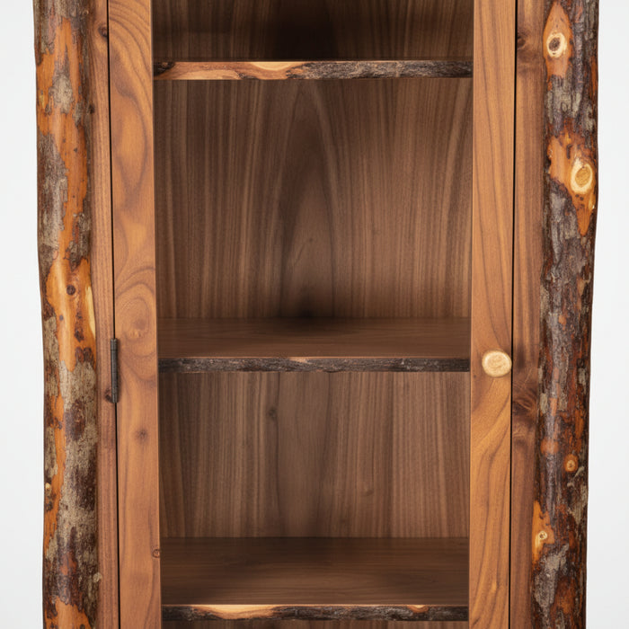 Amish Hickory Log Old Country Grandfather Display Clock