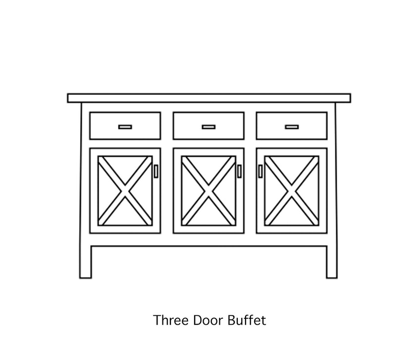 Amish X-Base Buffet - Multiple Sizes