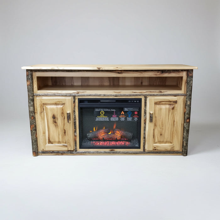 Amish Hickory Log 60" Fireplace Tv Stand