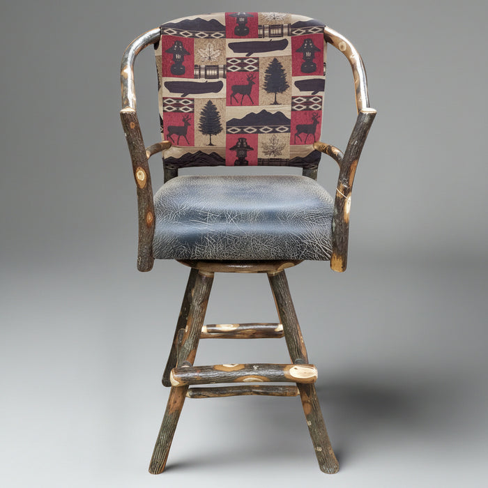 Hickory Hoop Swivel Barstool Front Facing