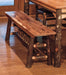 Log Dining Bench for Cabin Style Dining Set Front Facing