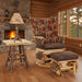 Hickory Log Glider and Ottoman Set Cabin Style Glider Rocker