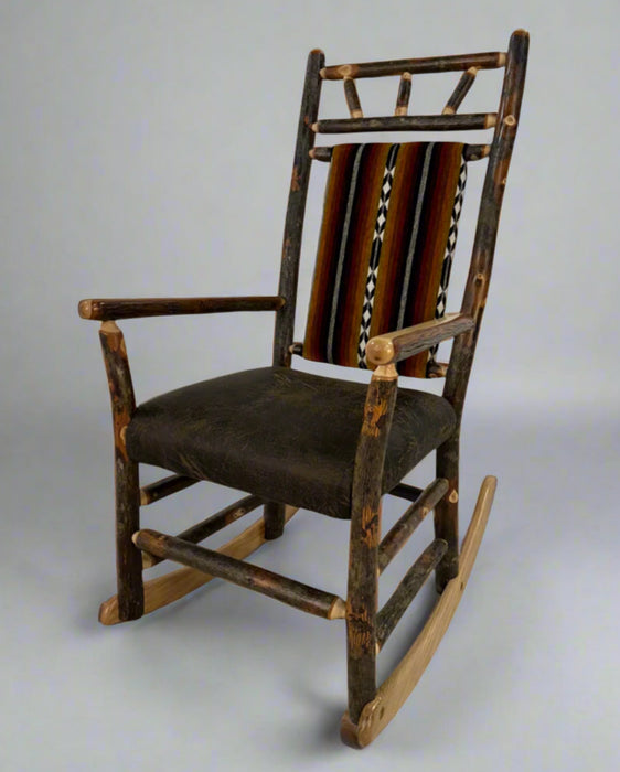 Hickory Log Rocking Chair Amish Built Front Facing