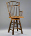 Amish Hickory Log Wagon Wheel Barstool Front Facing