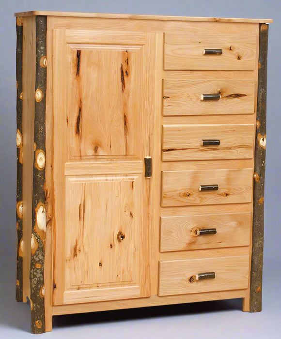 Hickory Log Wardrobe Amish Built Front Facing