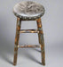 Hickory Log Round Padded Barstool Amish Built