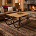 Hickory Log Sleigh Coffee Table Front Facing