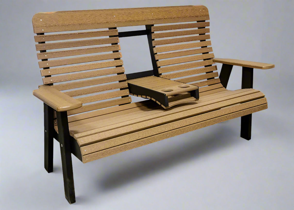 Leisure High Curved Back Bench Amish Poly Curved Back Bench Front Facing