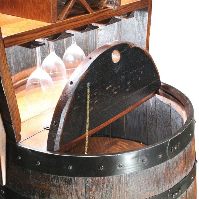 Amish Whiskey Barrel Bottle Hutch (7 Bottle)