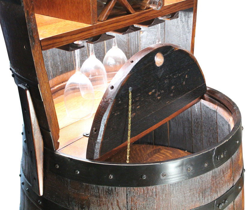 Amish Whiskey Barrel Bottle Hutch (7 Bottle)