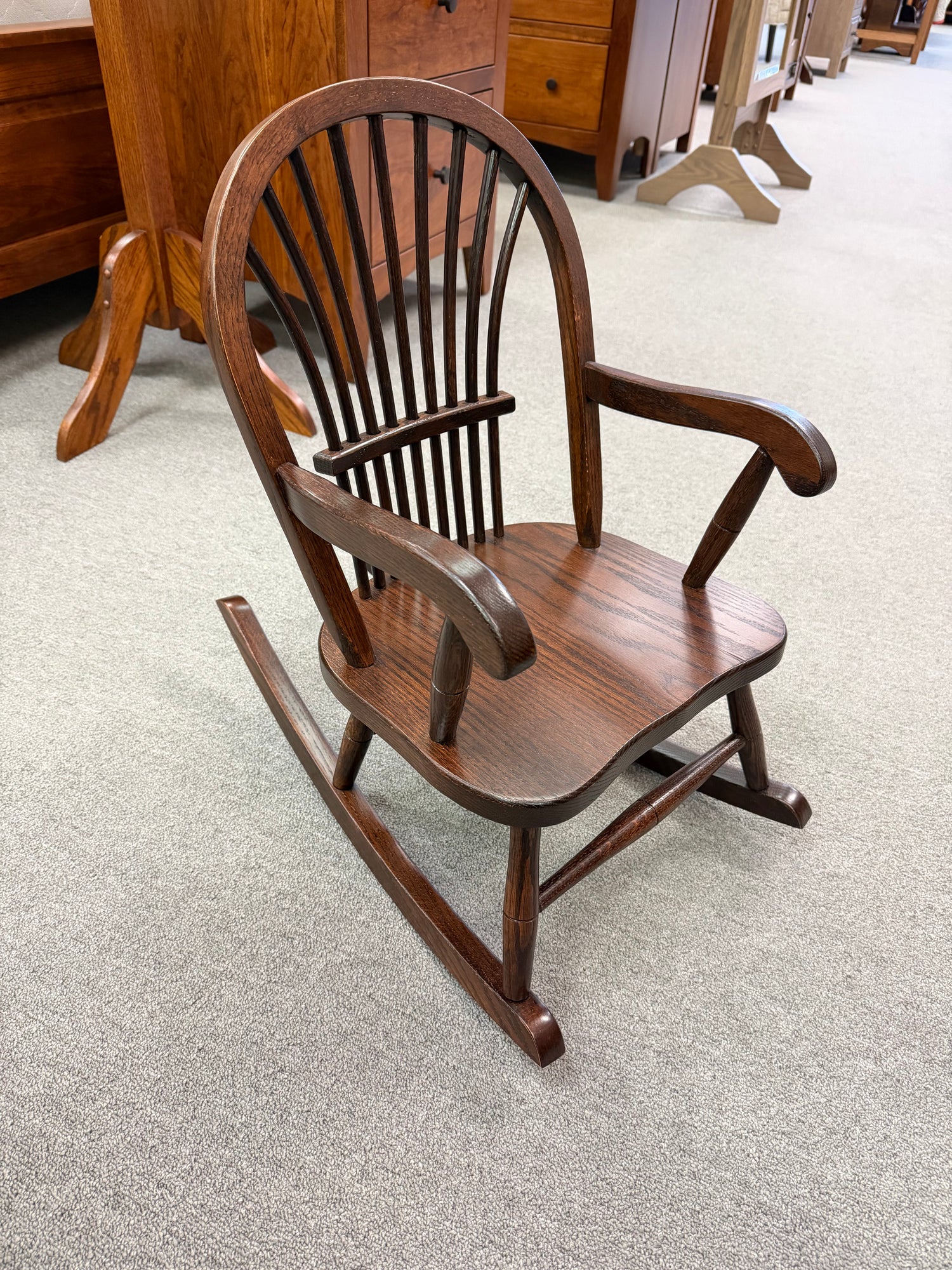 Amish Sheaf Back Kids Rocking Chair - In-Stock
