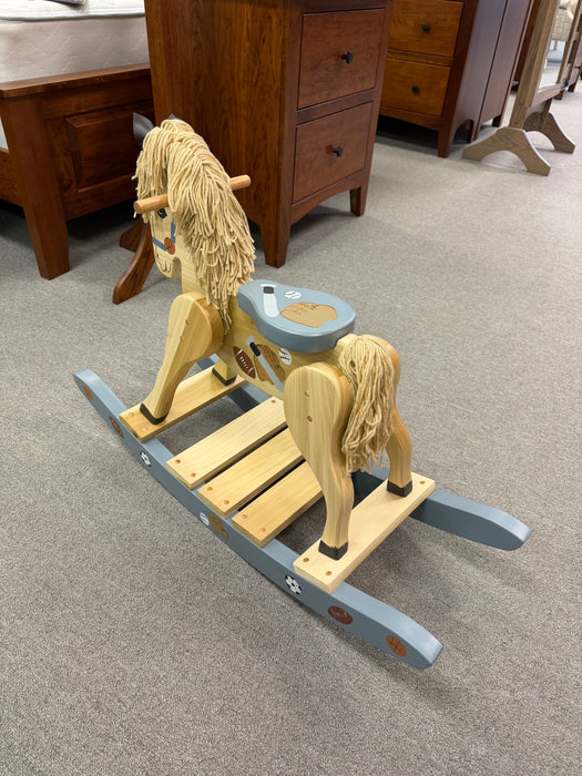 Amish Sports Painted Kids Rocking Horse - In-Stock