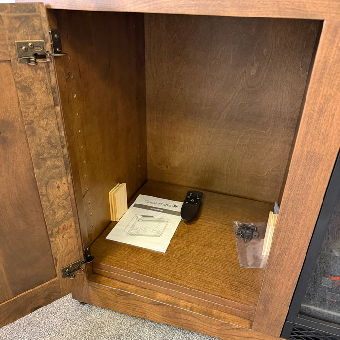 Amish Eco Tv Stand with Fireplace - In-Stock