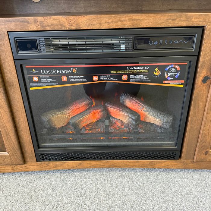 Amish Eco Tv Stand with Fireplace - In-Stock
