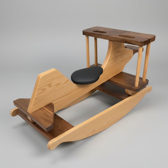 Amish Kid's Rocking Airplane - Premium Walnut & Oak Combo