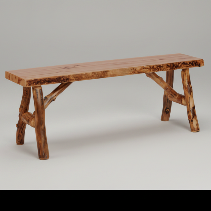 Amish Smoky Mountain Log 4' Dining Set