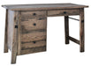 Ironwood Single Pedestal Desk - Rough Sawn Single Pedestal Desks Farmhouse Rough Sawn