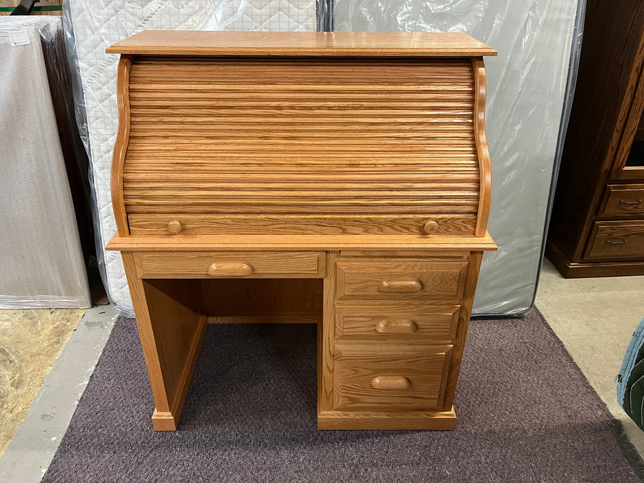 Amish Custom Traditional Rolltop Desk W/ Custom Cubby Layout