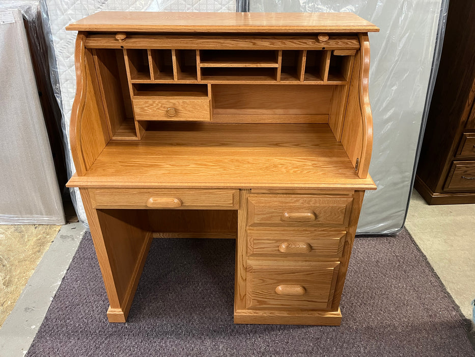 Amish Custom Traditional Rolltop Desk W/ Custom Cubby Layout