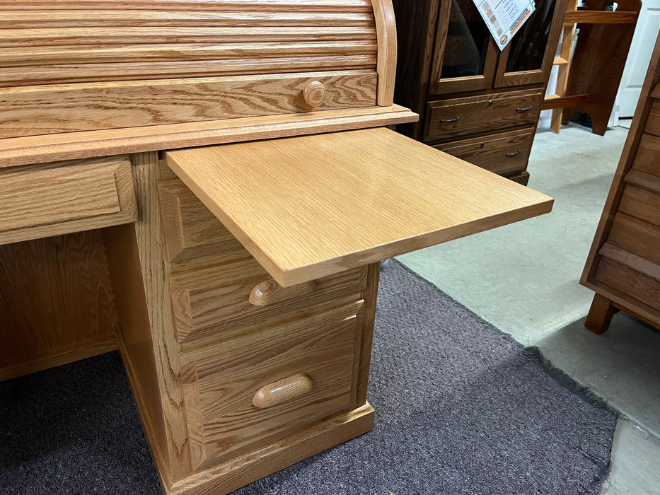 Amish Custom Traditional Rolltop Desk W/ Custom Cubby Layout