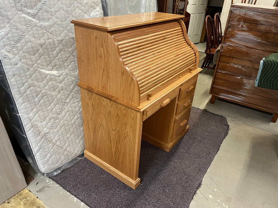 Amish Custom Traditional Rolltop Desk W/ Custom Cubby Layout