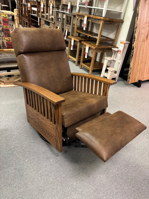 Amish 83 Mission Swivel Glider Recliner - In-Stock