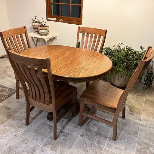 Standard Single Pedestal Table & Rockfort Chairs Dining No Price Traditional