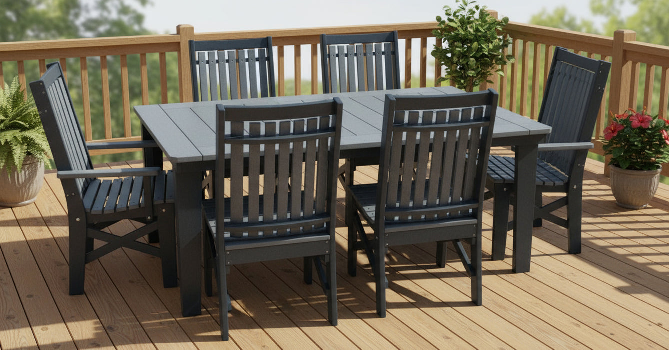 Amish Mission 40" x 72" Table & 6 Mission Chairs