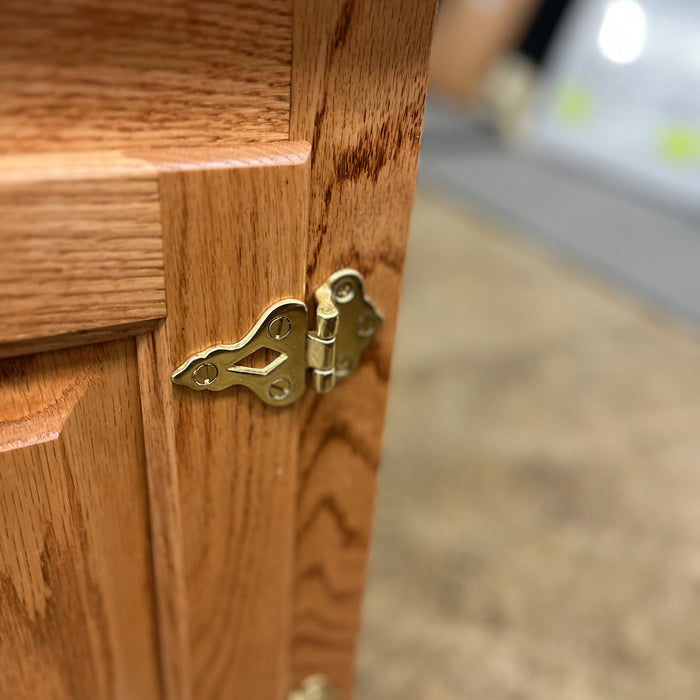 White Clad Ice Box Enclosed End Table with Original Hardware