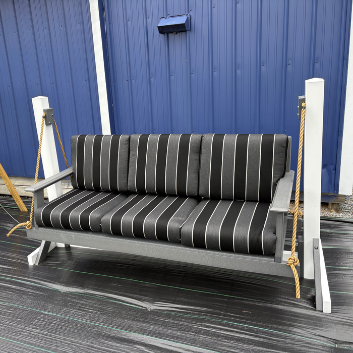 Amish Lakeside Upholstered Couch Rope Swing with Vinyl Frame - In Stock