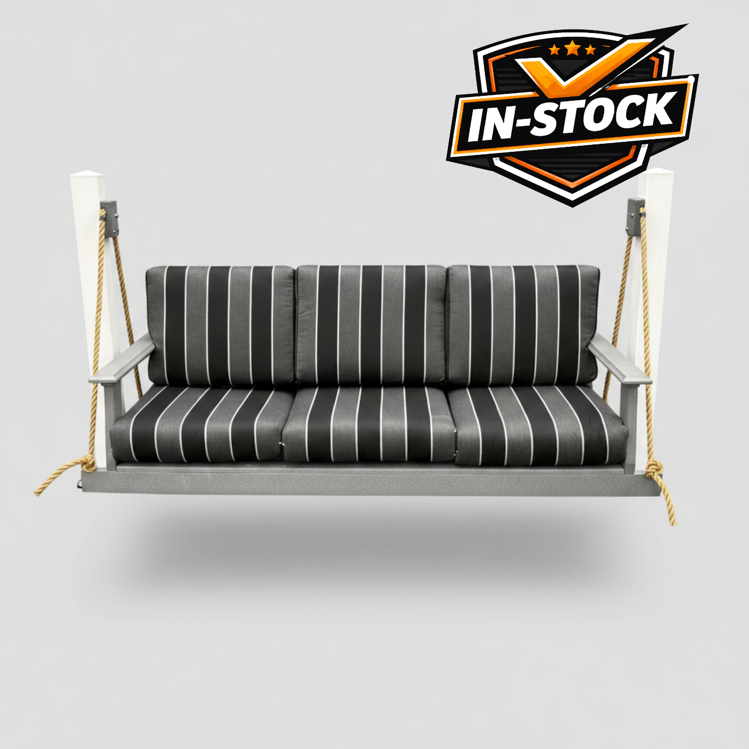 Amish Lakeside Upholstered Couch Rope Swing with Vinyl Frame - In Stock